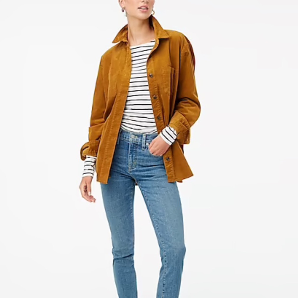NWT J.Crew Factory Women’s Corduroy Shirt-Jacket Golden Brandy XS